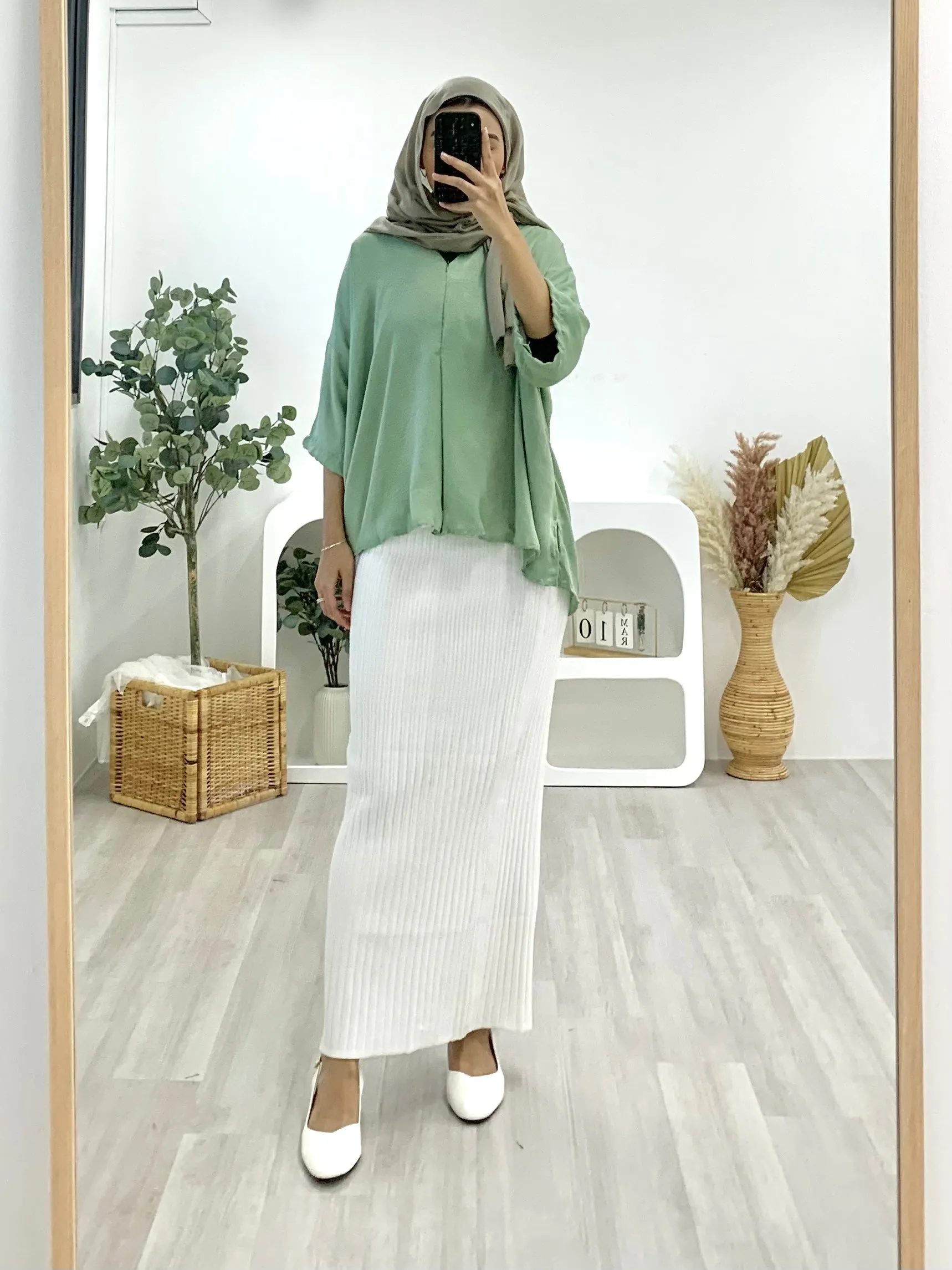 VNeck Zipper Crinkle Satin Top VZCST