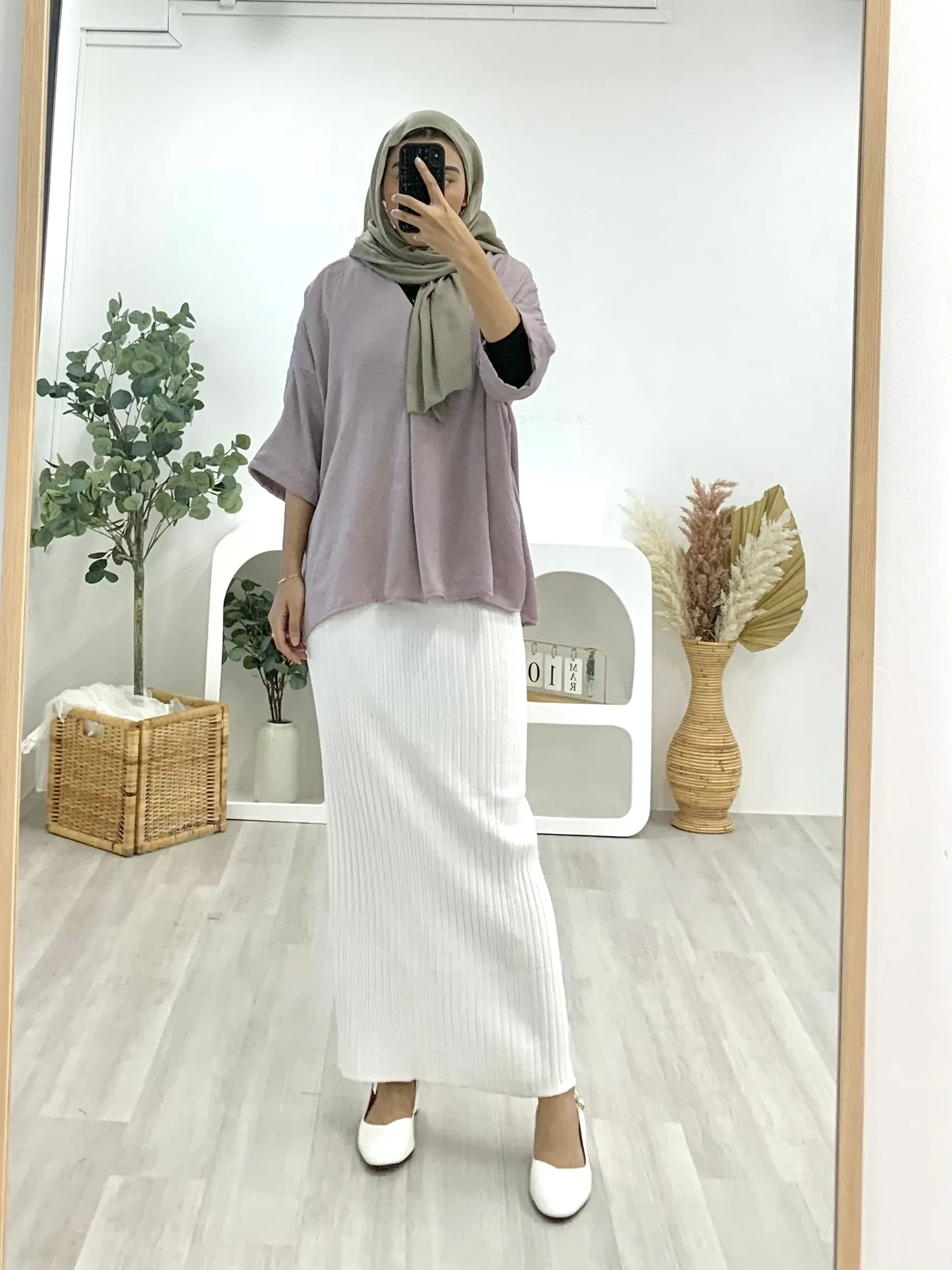VNeck Zipper Crinkle Satin Top VZCST
