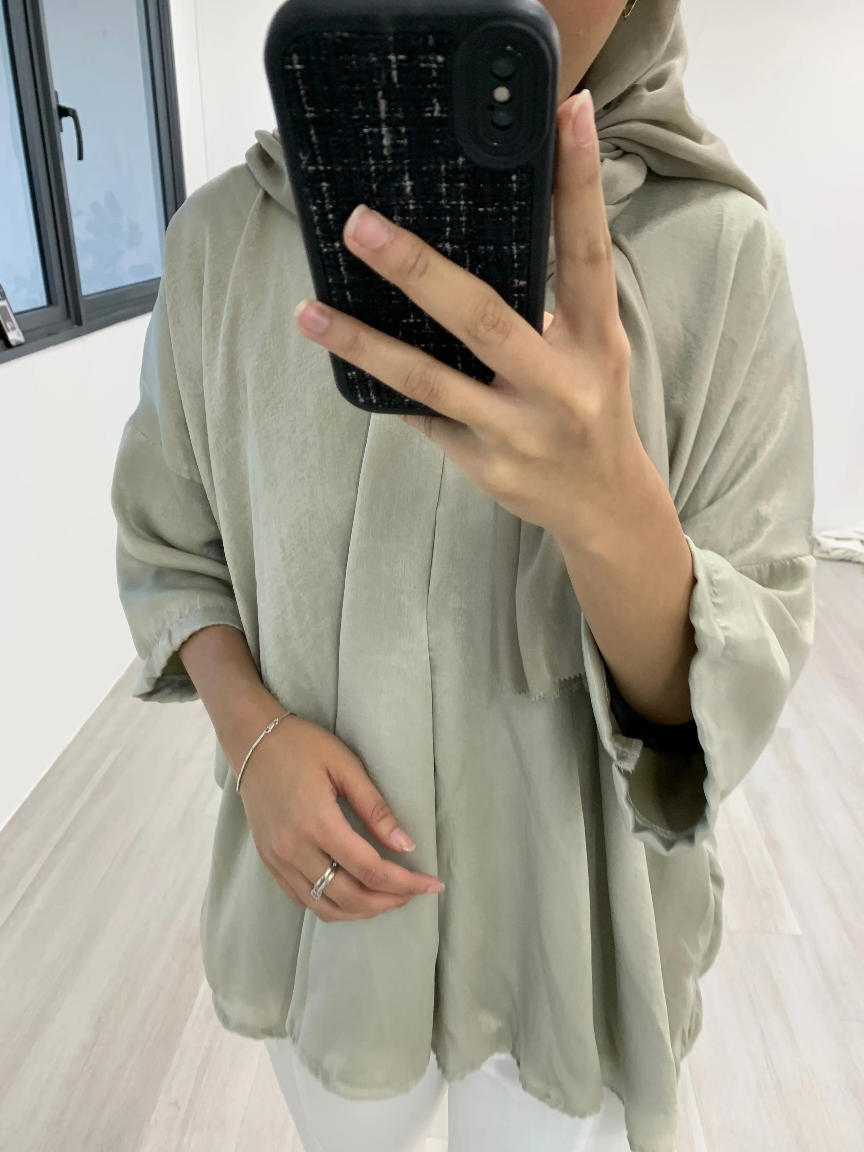 VNeck Zipper Crinkle Satin Top VZCST
