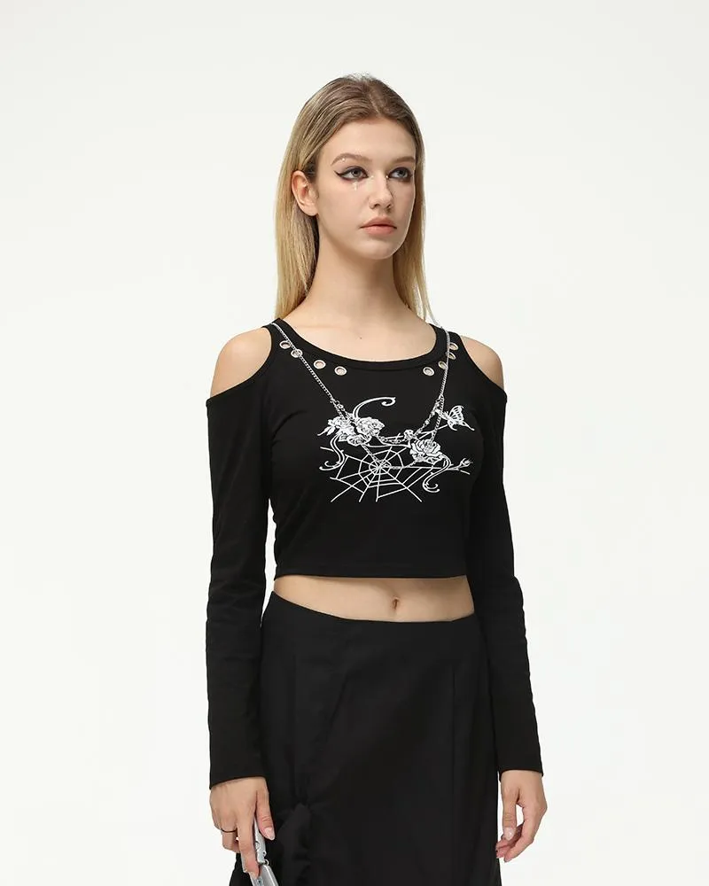 Webberflies Motif Cut Out Top