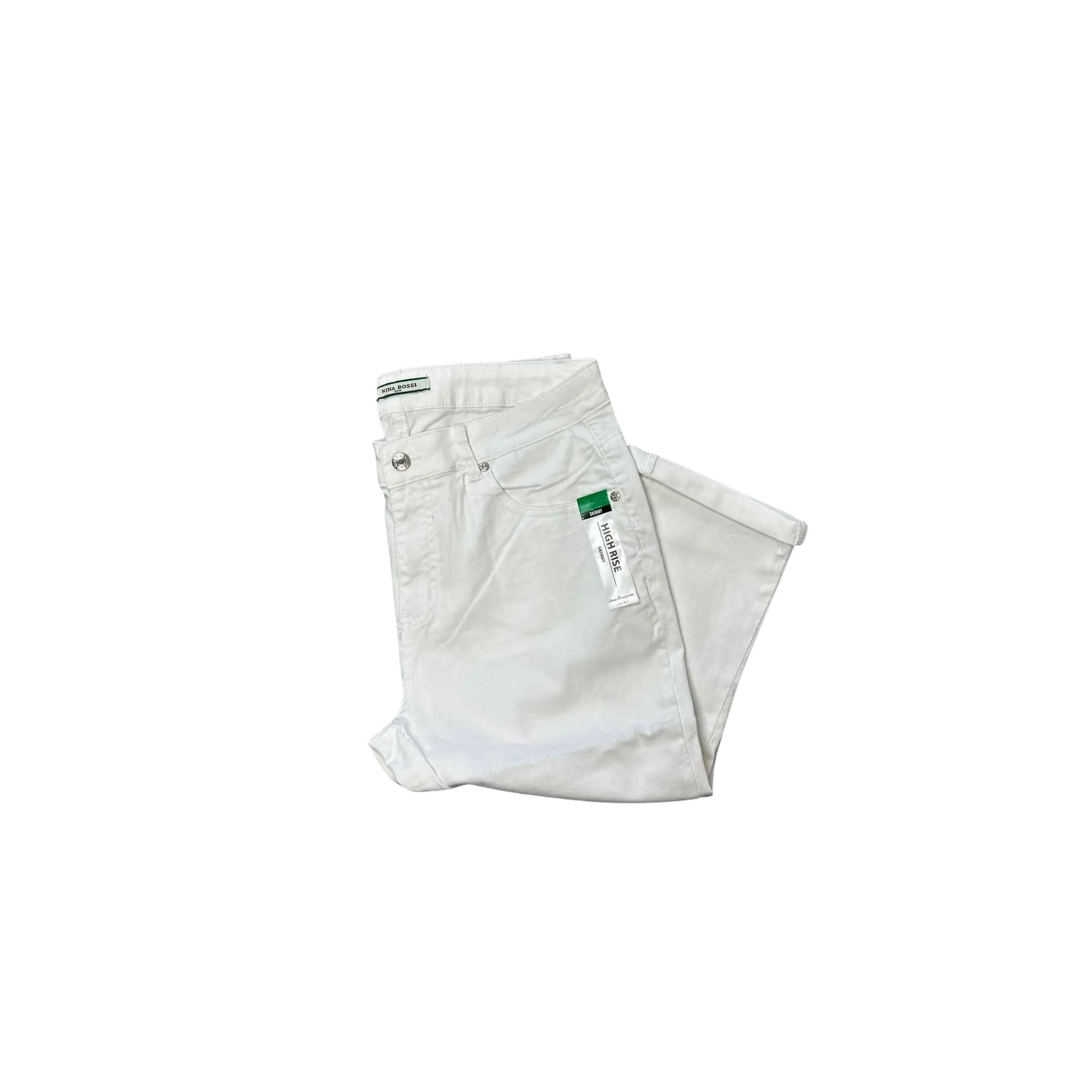 White Cuffed Capri