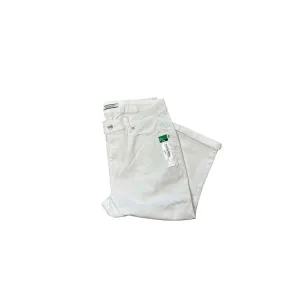 White Cuffed Capri