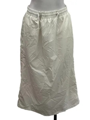 White Drawstring Parachute Skirt