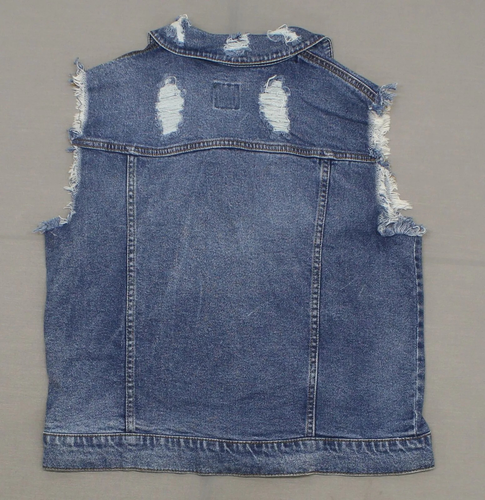 Wild Fable Women's Medium Wash Destructed Denim Vest