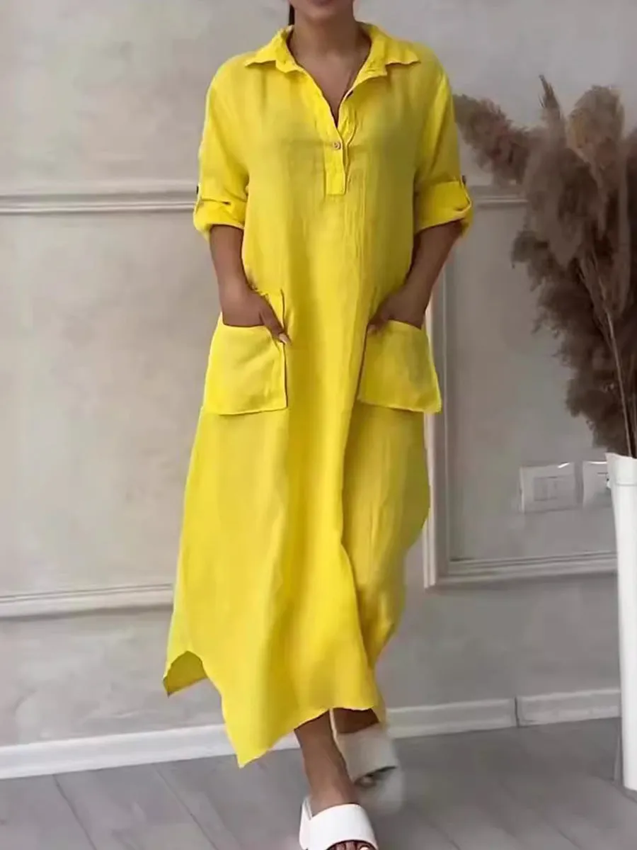 Women's Casual Pocket Maxi Dress
