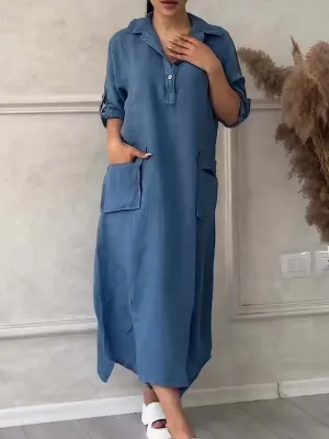 Women's Casual Pocket Maxi Dress