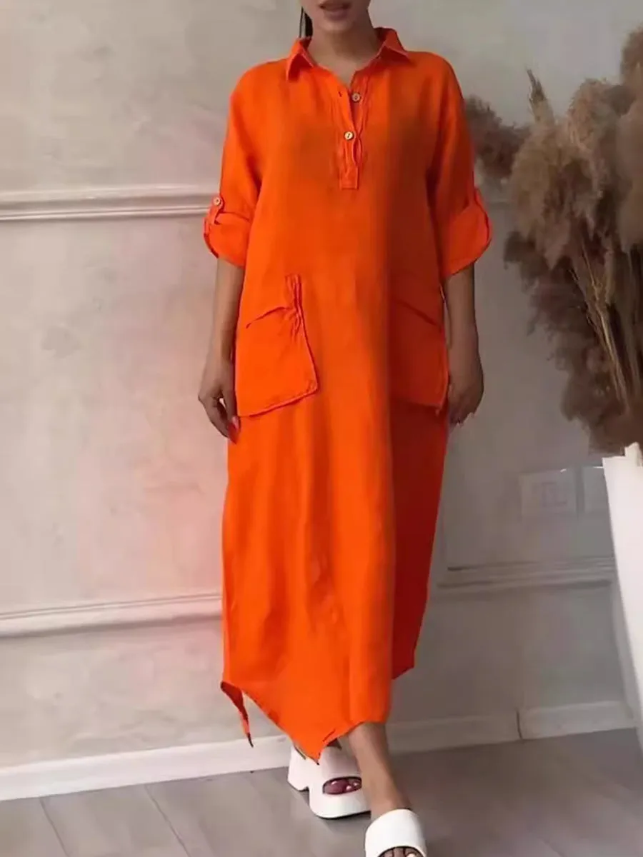Women's Casual Pocket Maxi Dress