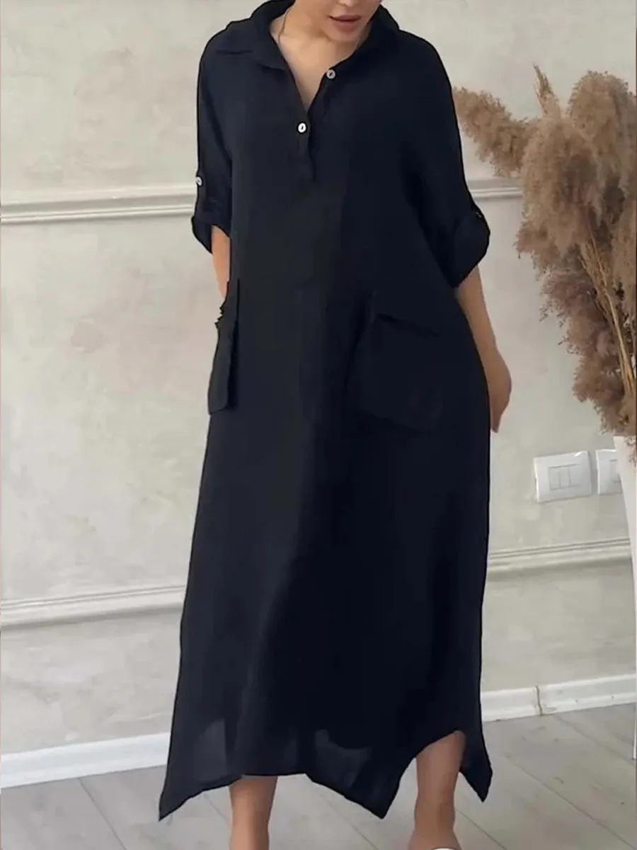 Women's Casual Pocket Maxi Dress