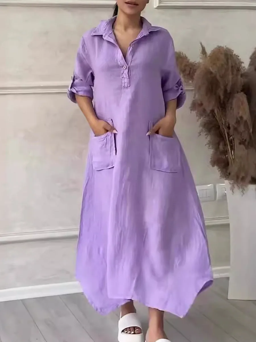 Women's Casual Pocket Maxi Dress