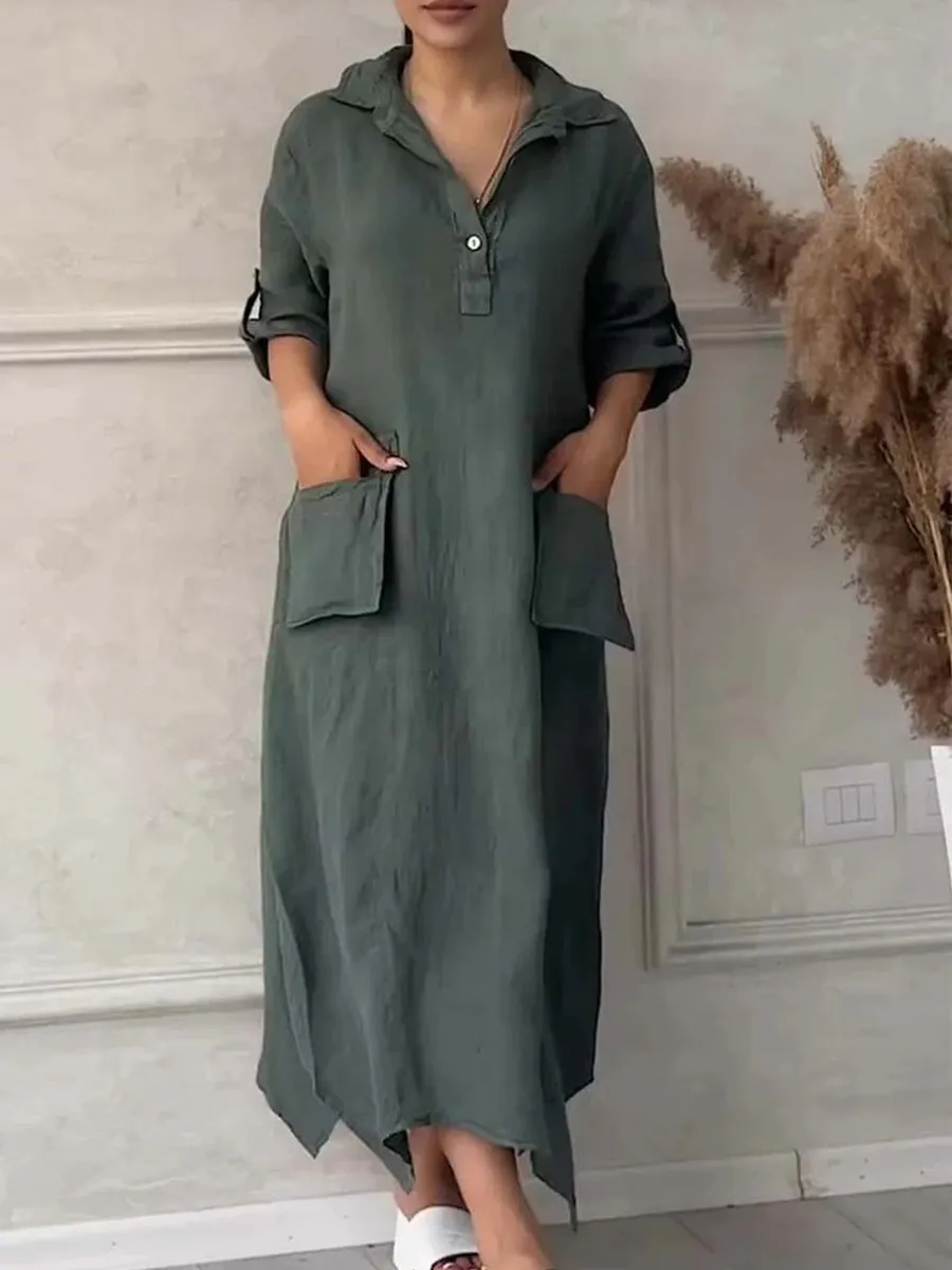 Women's Casual Pocket Maxi Dress