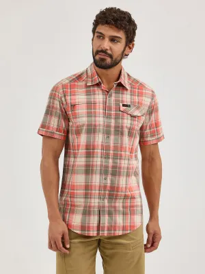 Wrangler ATG™ Men's Cedar Zip Pocket Plaid Shirt - Coral - 112360533