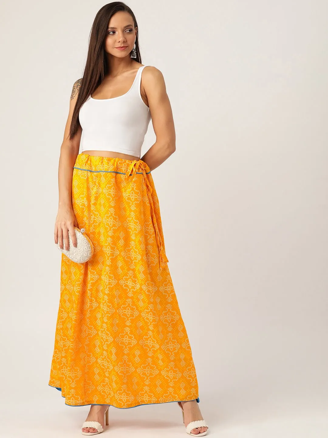 YELLOW BANDHINI SKIRT